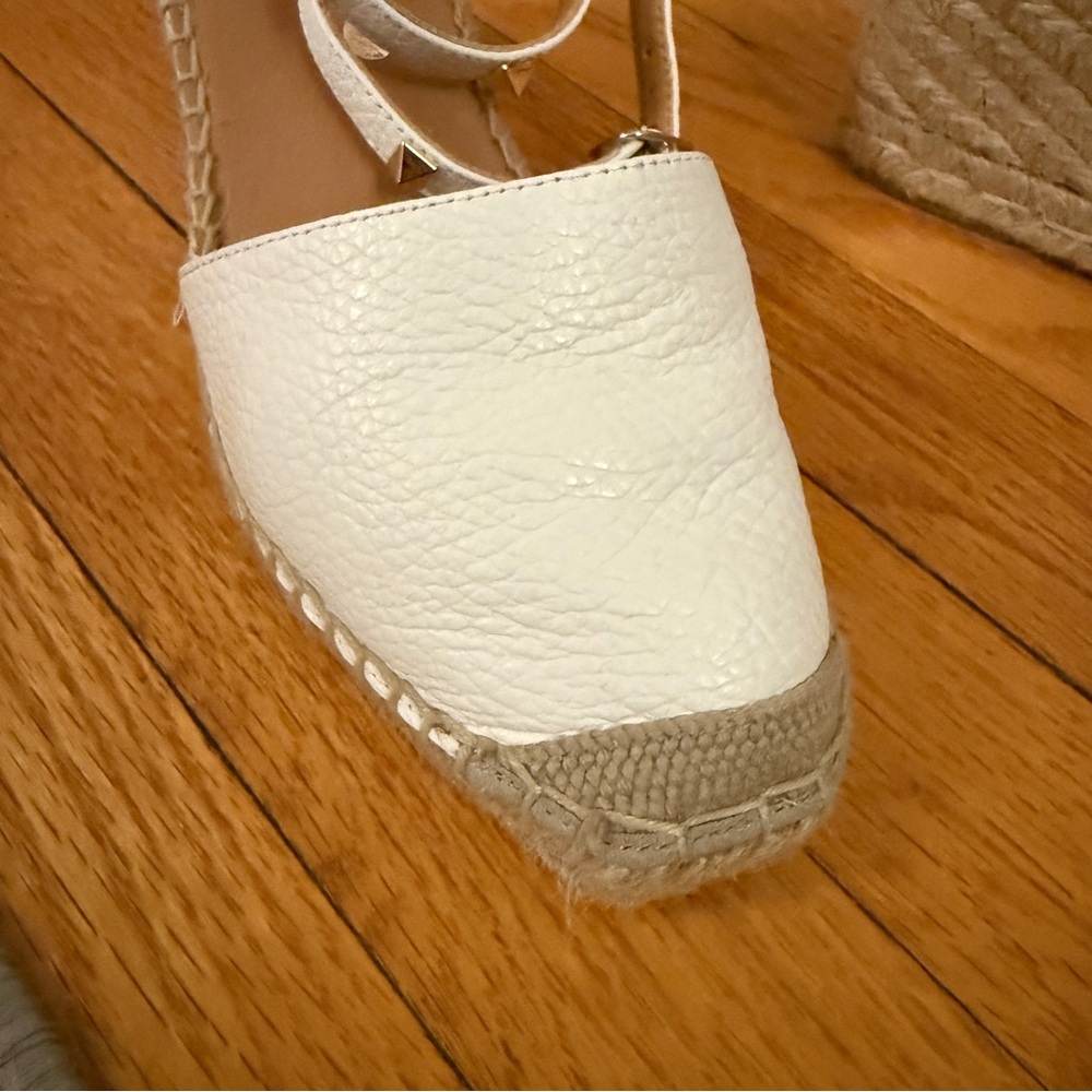 Maypol Leather Studded Wedge Espadrille. Made in Spain. White. Size 40. NWOT - Picture 5 of 8